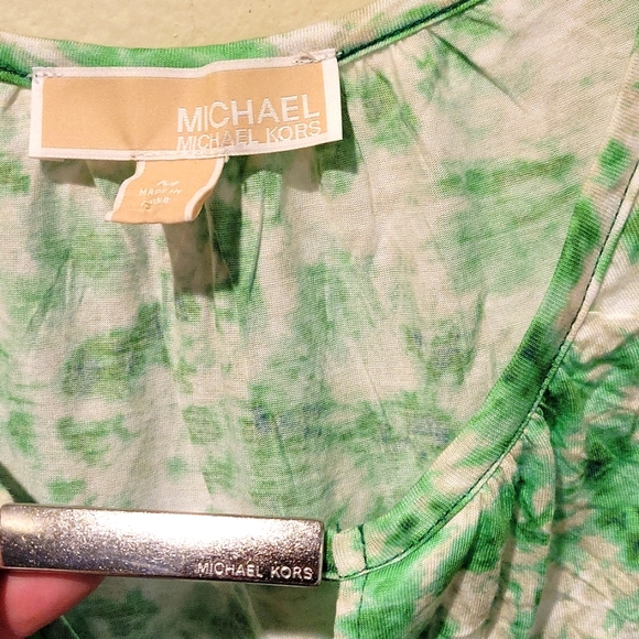 ❤ MICHAEL MICHAEL KORS TIE DYE SPLIT SLEEVE TOP, MEDIUM - Picture 2 of 5